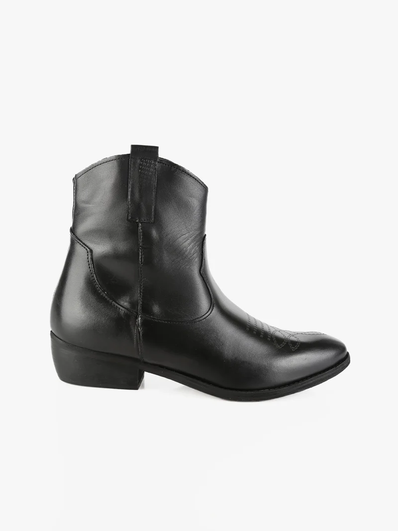 Stivaletti texani in pelle donna - nero