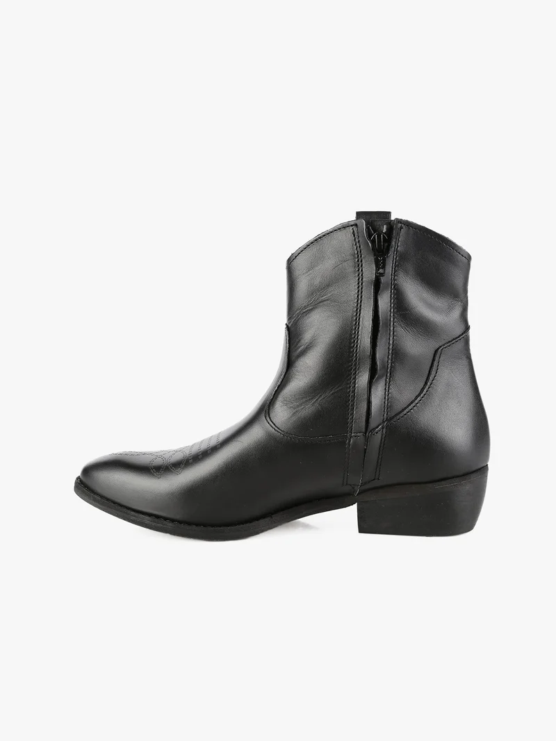 Stivaletti texani in pelle donna - nero