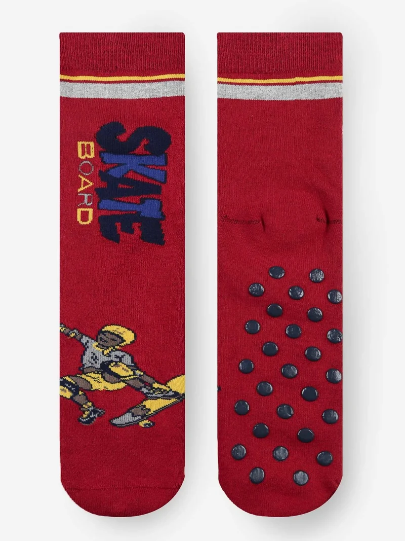 Calze antiscivolo bambino con stampe - rosso