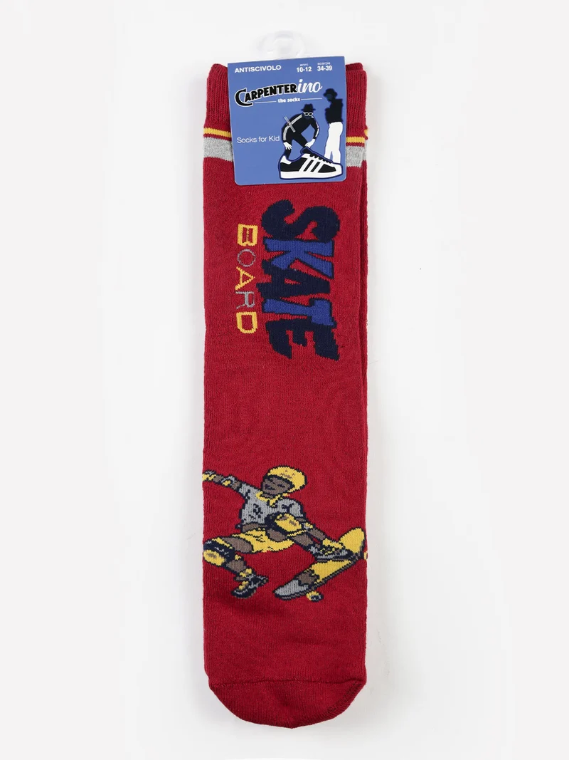 Calze antiscivolo bambino con stampe - rosso