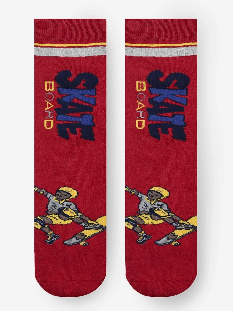 Calze antiscivolo bambino con stampe - rosso