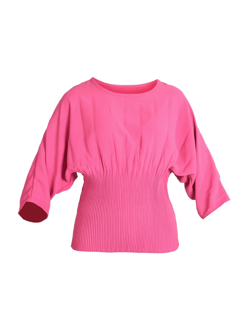 Blusa donna con manica a pipistrello - fucsia