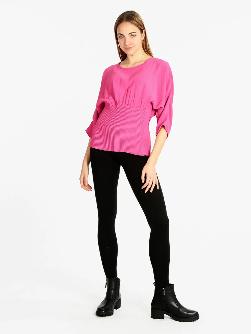 Blusa donna con manica a pipistrello - fucsia