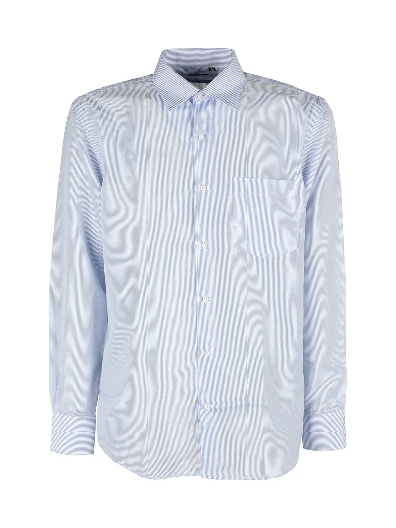 Camicia da uomo rigata a maniche lunghe - azzurro