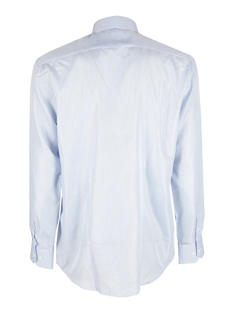 Camicia da uomo rigata a maniche lunghe - azzurro