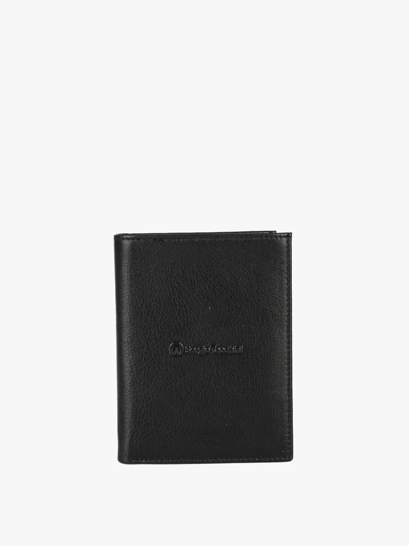Portafoglio in pelle da uomo a libro - nero
