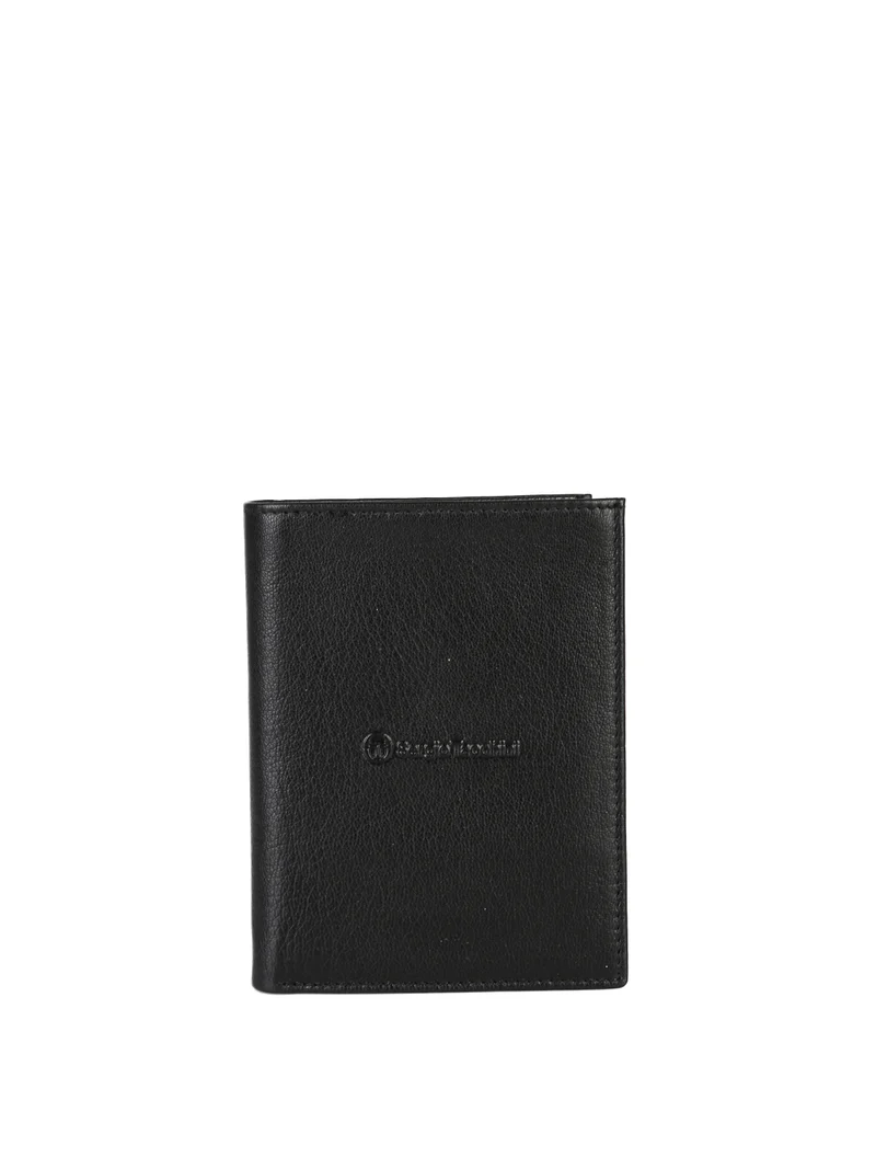 Portafoglio in pelle da uomo a libro - nero