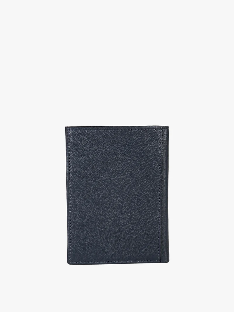 Portafoglio in pelle da uomo a libro - blu scuro