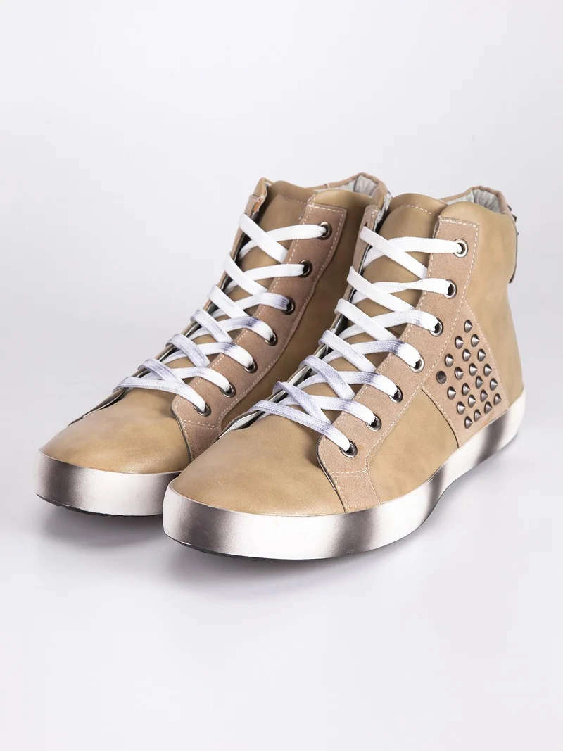 Sneakers basse stringate - beige