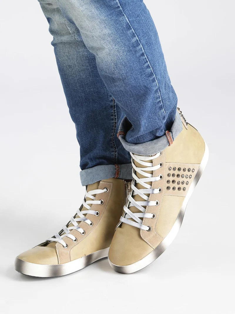 Sneakers basse stringate - beige