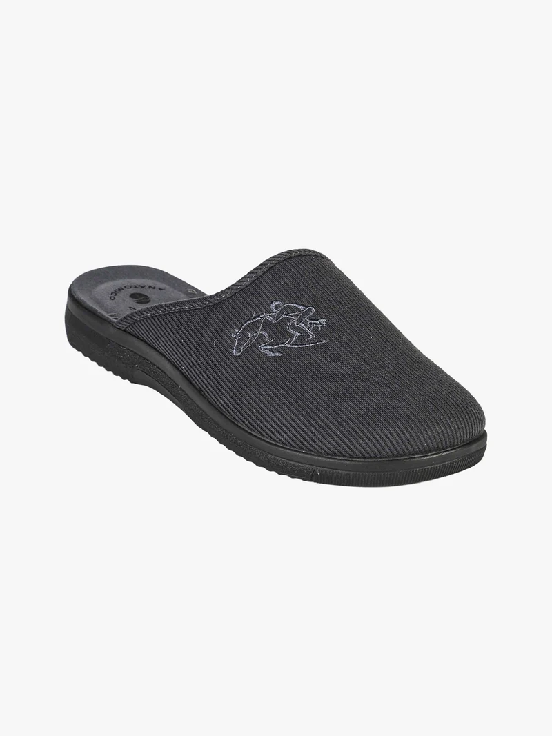 Pantofole uomo in tessuto a coste - grigio scuro