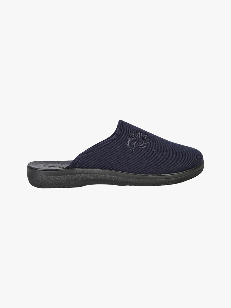 Pantofole uomo in tessuto a coste - blu scuro