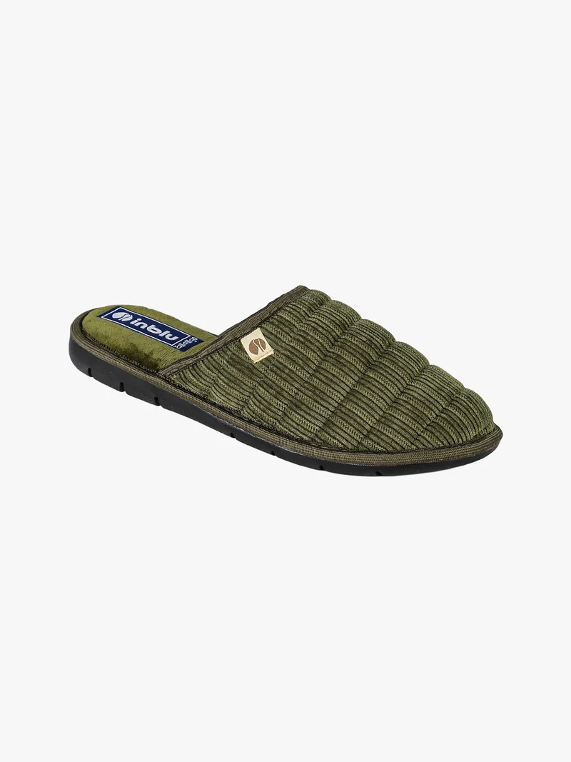 Pantofole uomo in tessuto tinta unita - militare