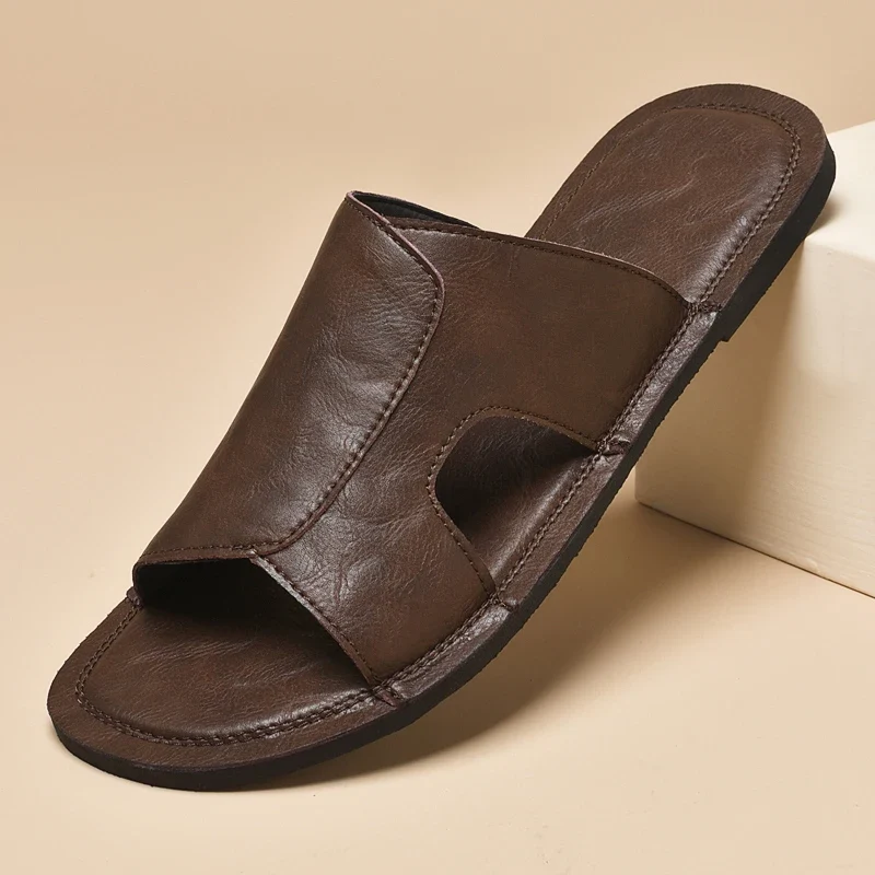 Elegant Leather Men's Slippers