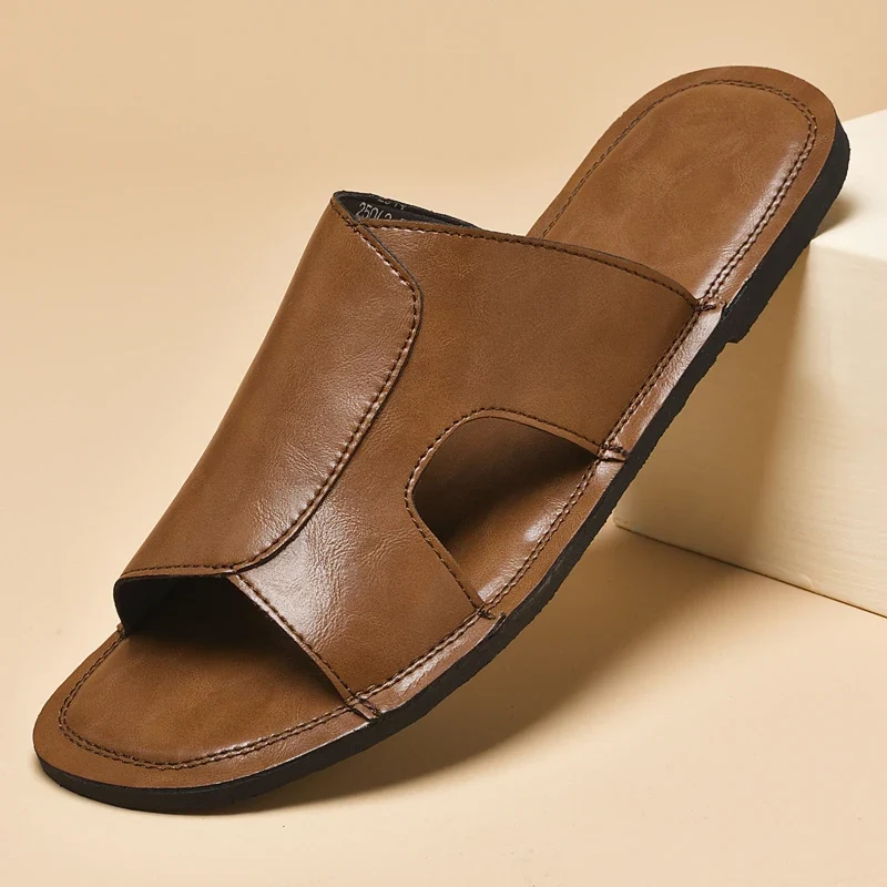Elegant Leather Men's Slippers