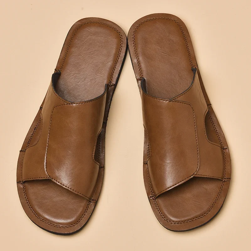 Elegant Leather Men's Slippers
