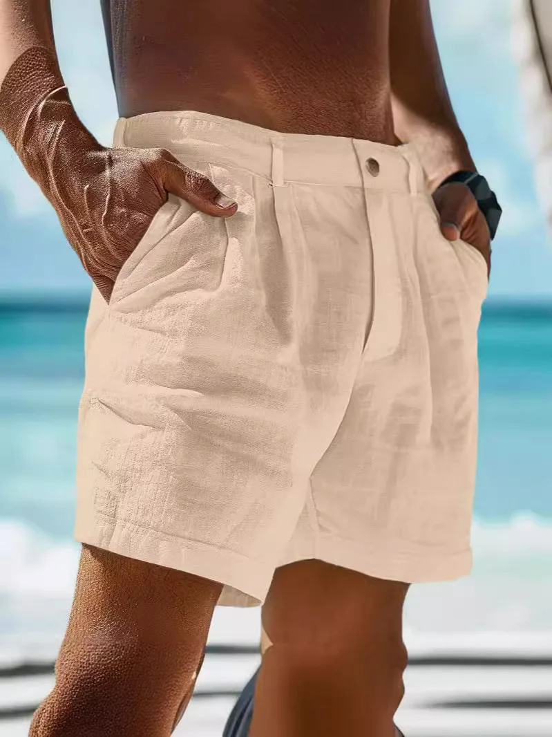 Elegant Cotton Linen Shorts