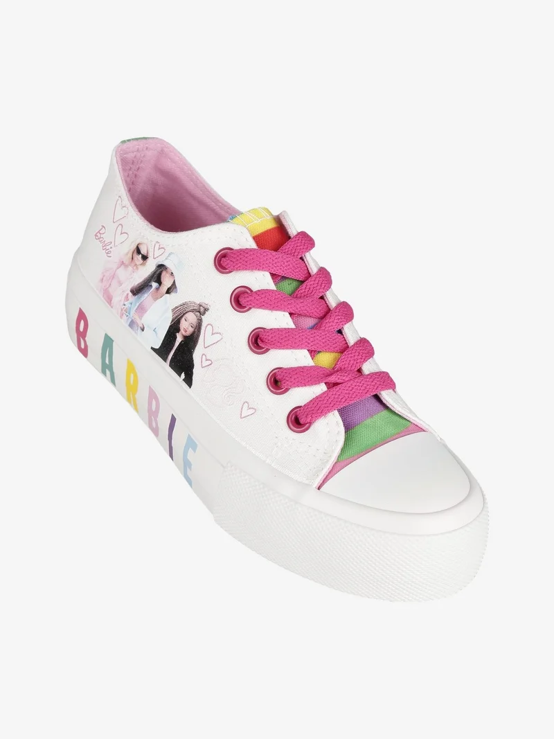 Sneakers da bambina con zeppa - bianco