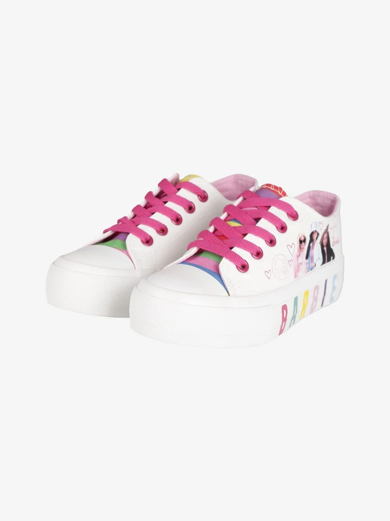 Sneakers da bambina con zeppa - bianco