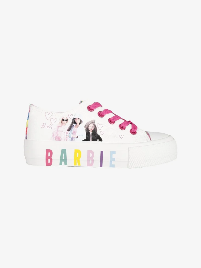 Sneakers da bambina con zeppa - bianco