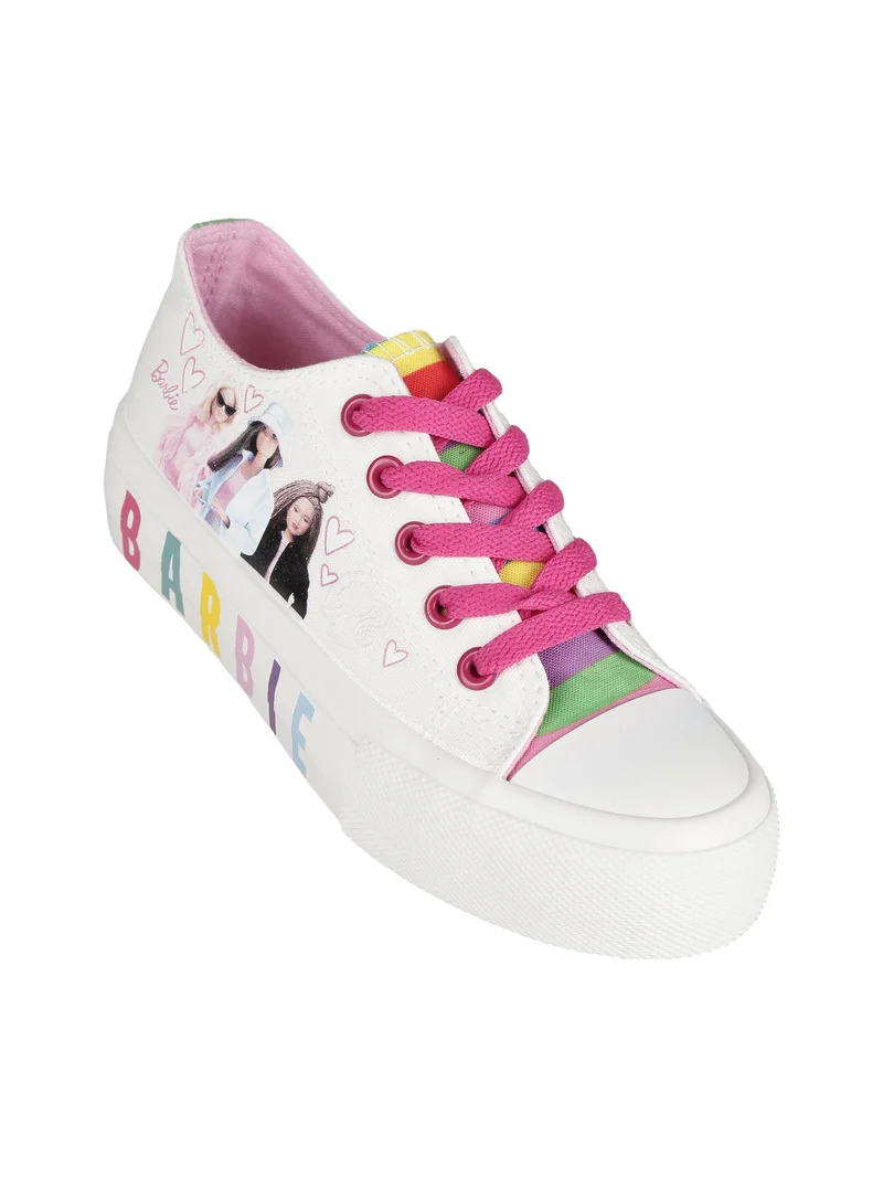 Sneakers da bambina con zeppa - bianco