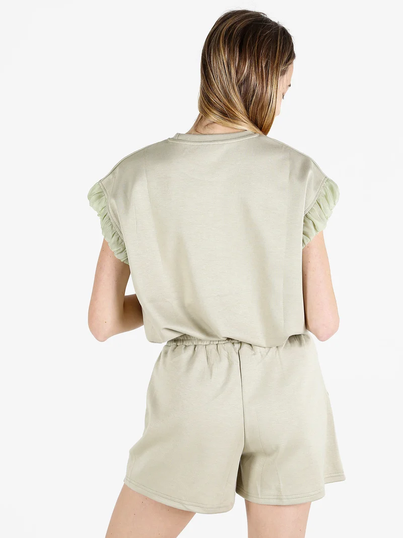 T-shirt donna con strass - verde chiaro