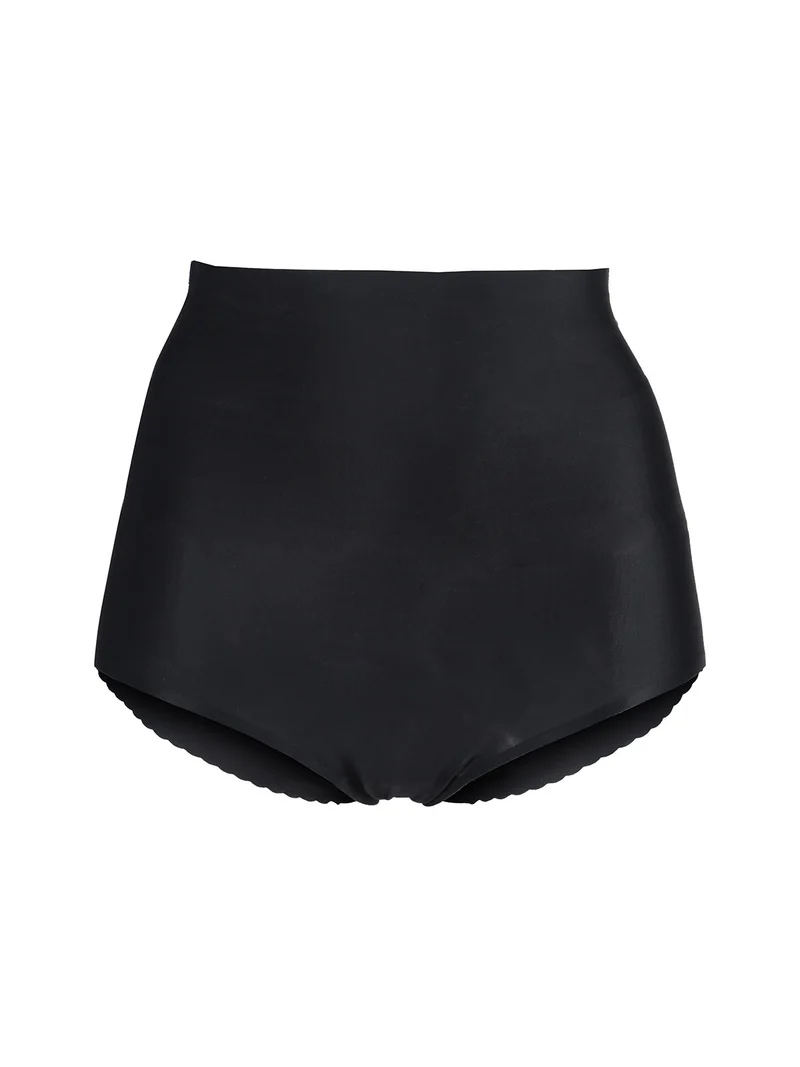 Slip donna a vita alta con effetto push-up e forma glutei imbottiti - nero