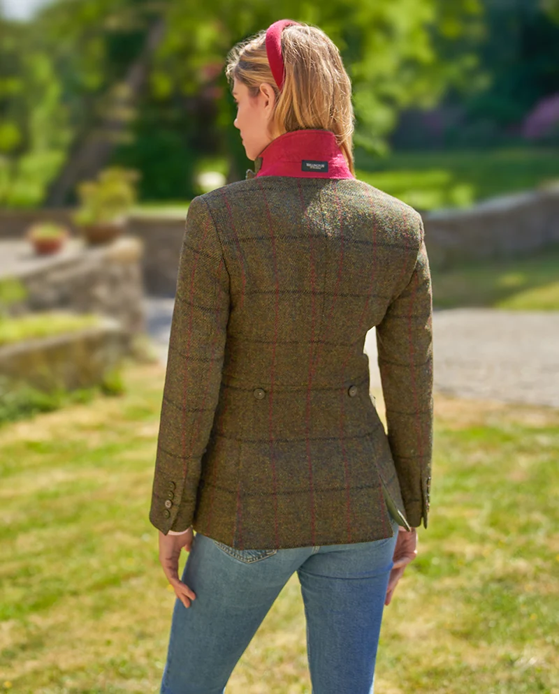 Harris Tweed Blazer "Carola" in green overcheck