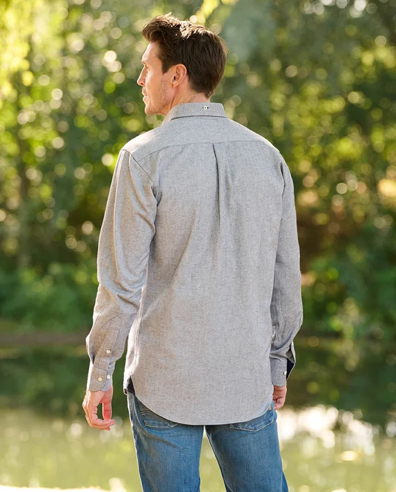 Herren Flanellhemd "Steward" in Oxford blue