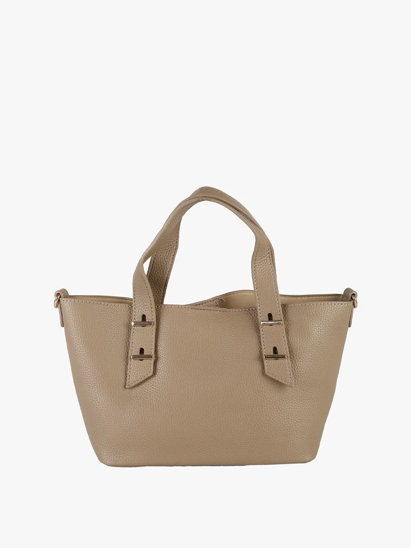 Borsa mini tote da donna con doppi manici - khaki