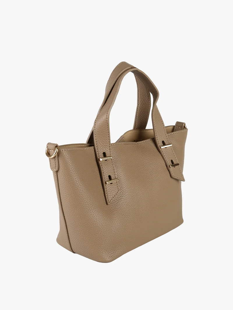 Borsa mini tote da donna con doppi manici - khaki