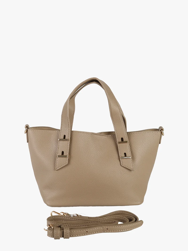 Borsa mini tote da donna con doppi manici - khaki