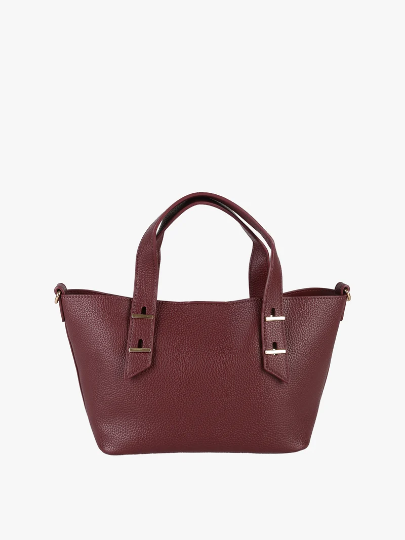 Borsa mini tote da donna con doppi manici - bordeaux