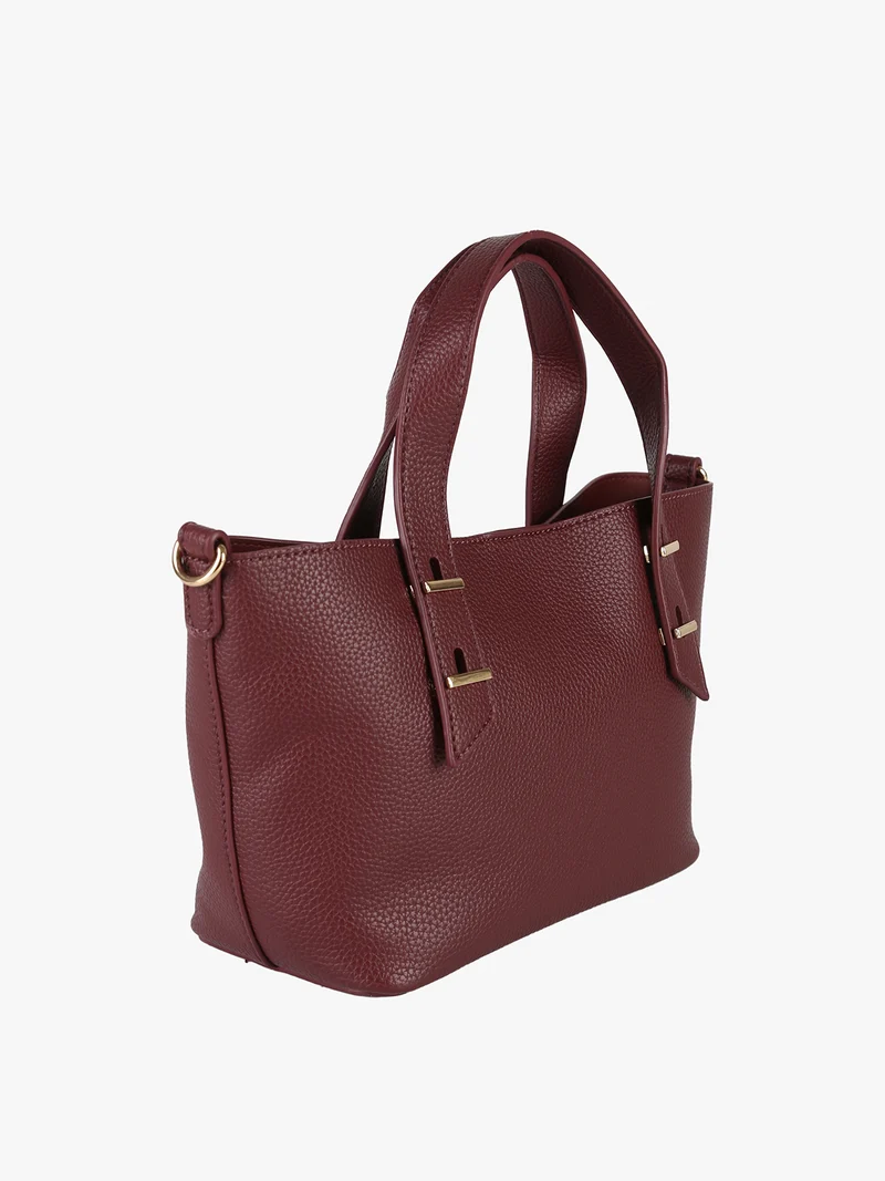 Borsa mini tote da donna con doppi manici - bordeaux