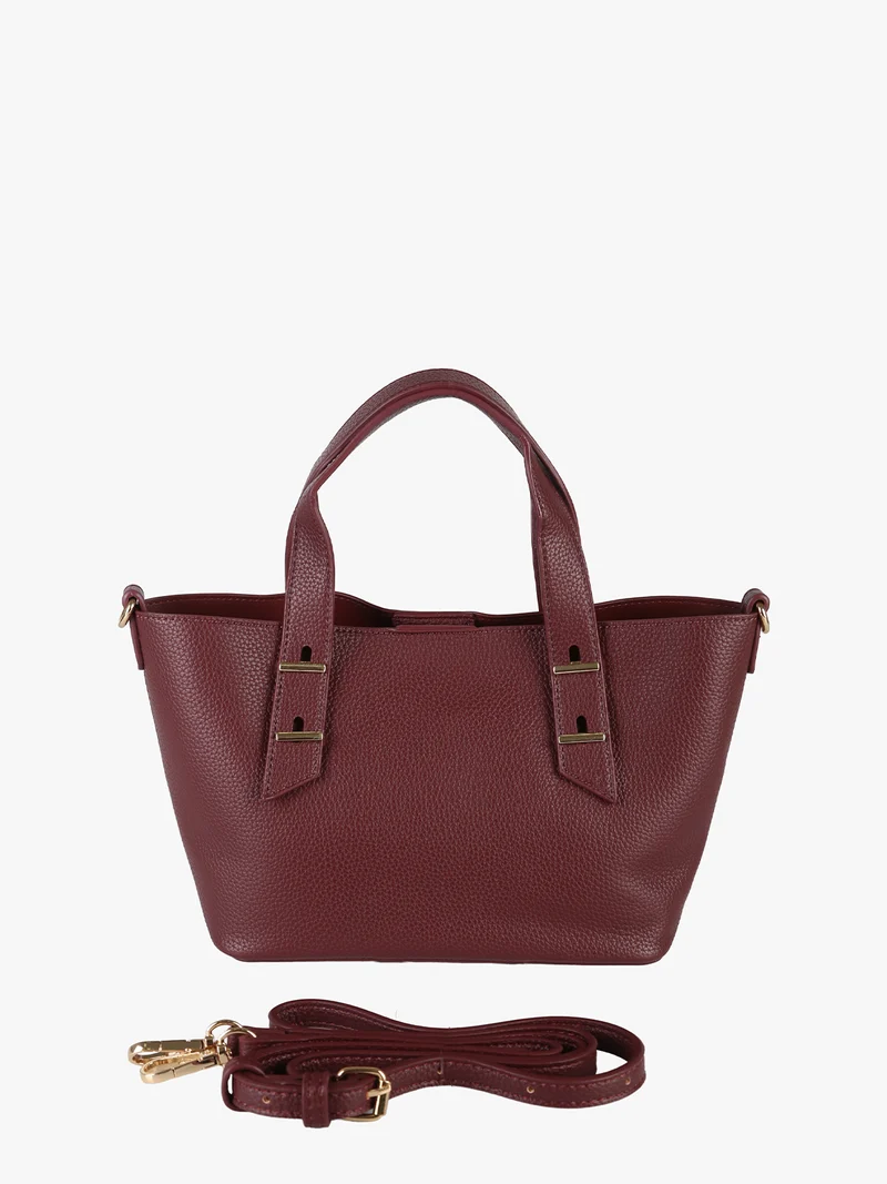 Borsa mini tote da donna con doppi manici - bordeaux