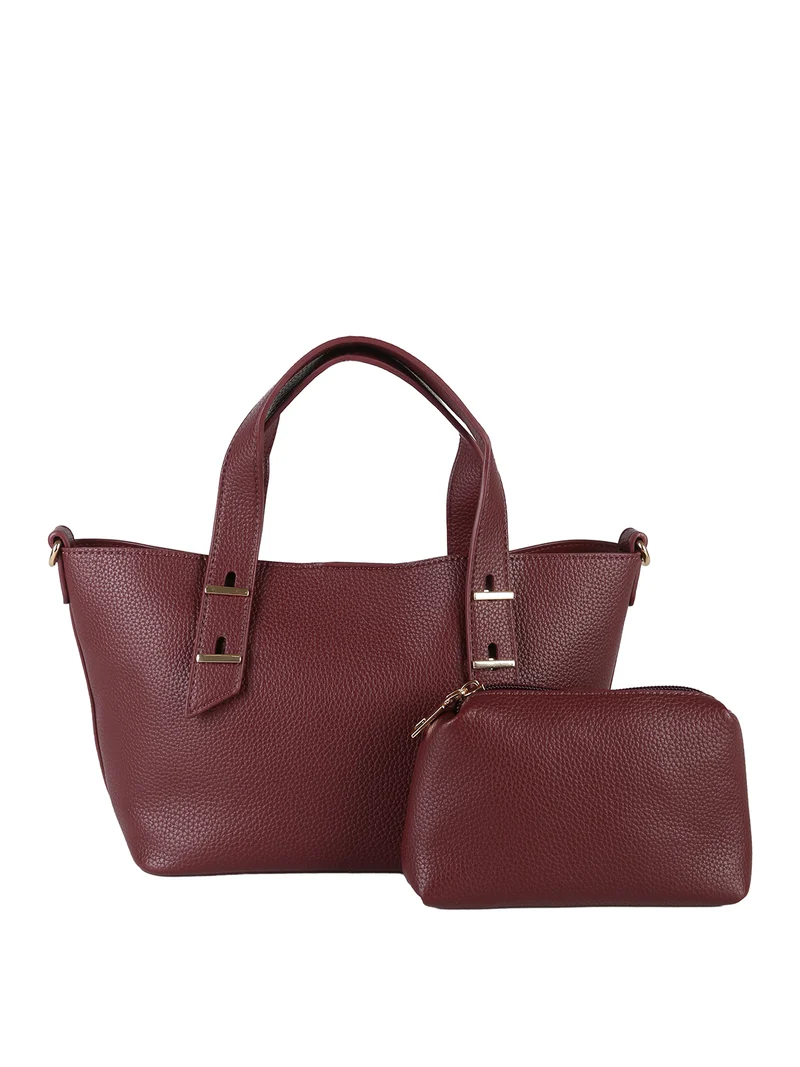 Borsa mini tote da donna con doppi manici - bordeaux