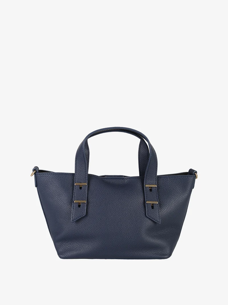Borsa mini tote da donna con doppi manici - blu scuro