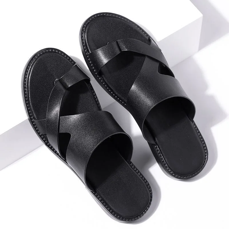 Elegant Leather Cross Strap Sandals