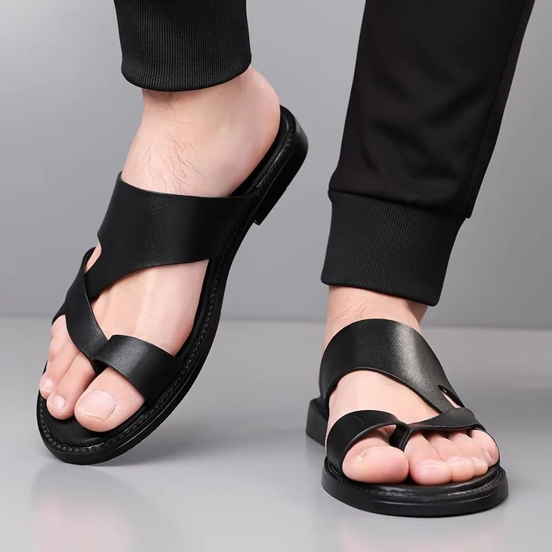 Elegant Leather Cross Strap Sandals