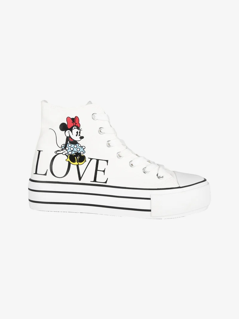 Minnie Sneakers alte donna con platform - bianco