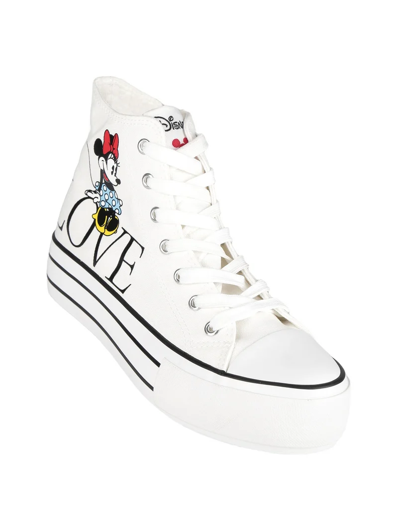 Minnie Sneakers alte donna con platform - bianco