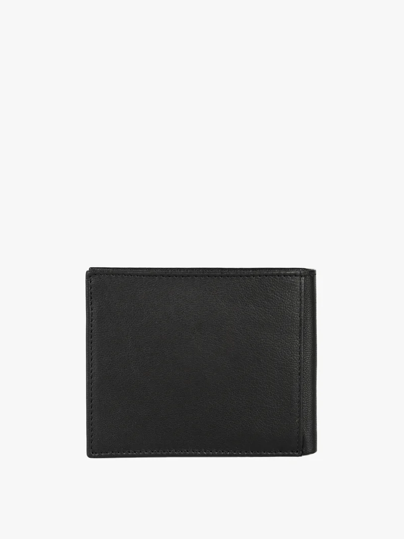 Portafoglio in pelle mini da uomo con logo - nero