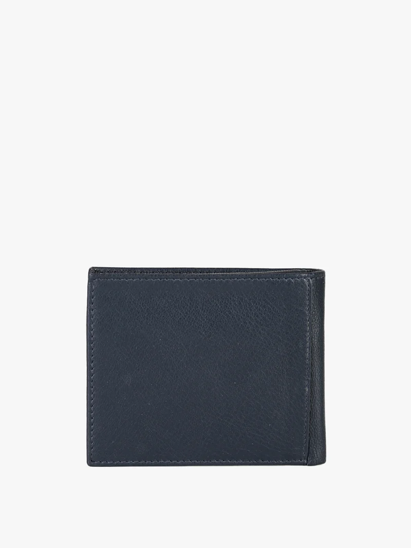 Portafoglio in pelle mini da uomo con logo - blu scuro