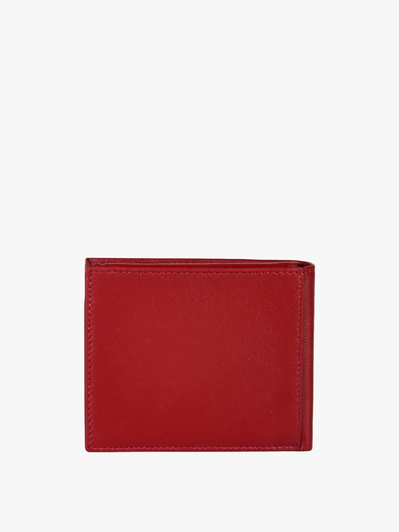 Portafoglio in pelle mini da uomo con logo - bordeaux