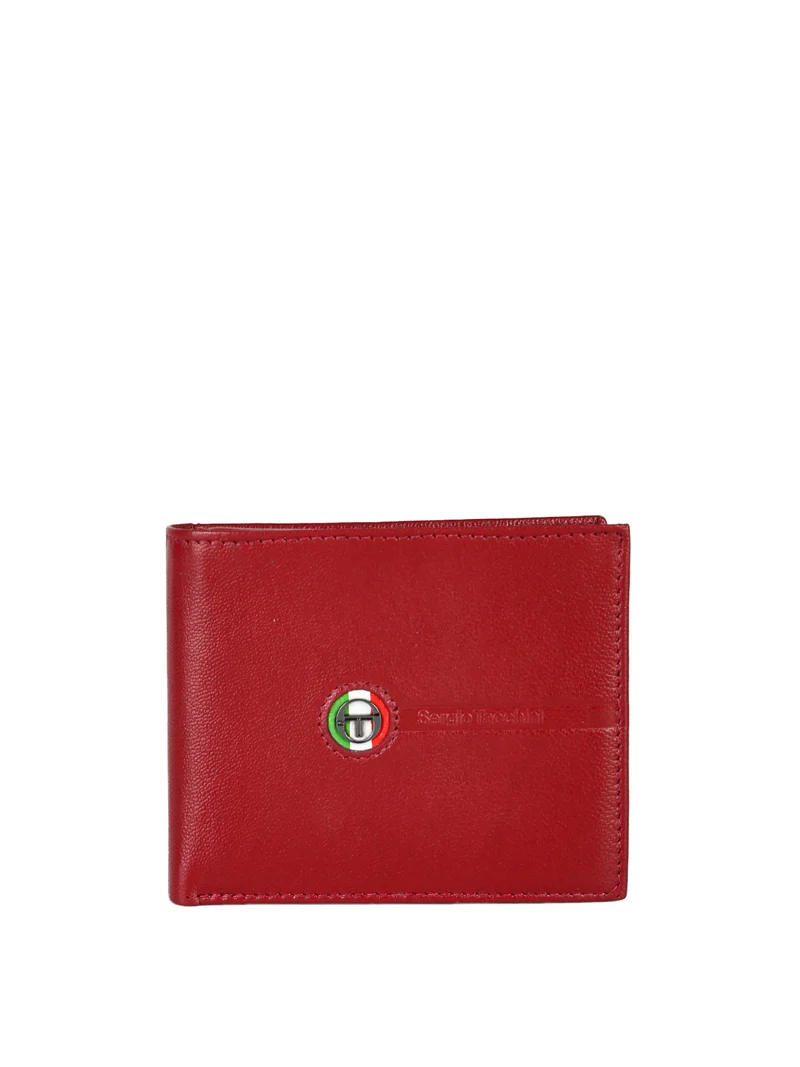 Portafoglio in pelle mini da uomo con logo - bordeaux