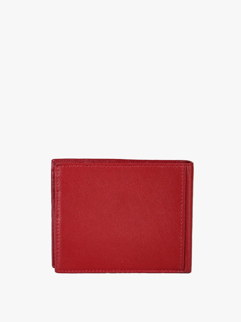 Portafoglio da uomo in pelle con logo - bordeaux