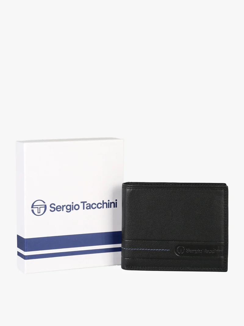 Portafoglio in pelle mini da uomo - nero
