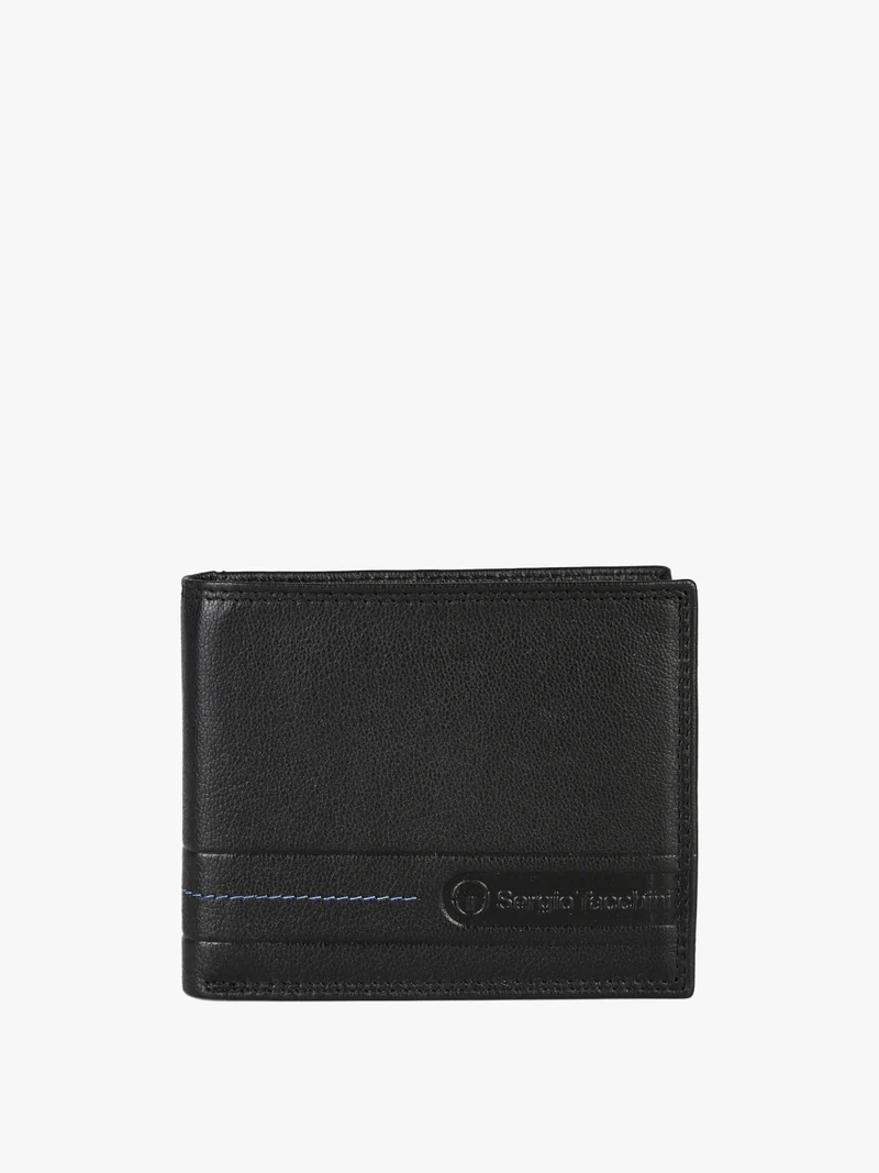 Portafoglio in pelle mini da uomo - nero