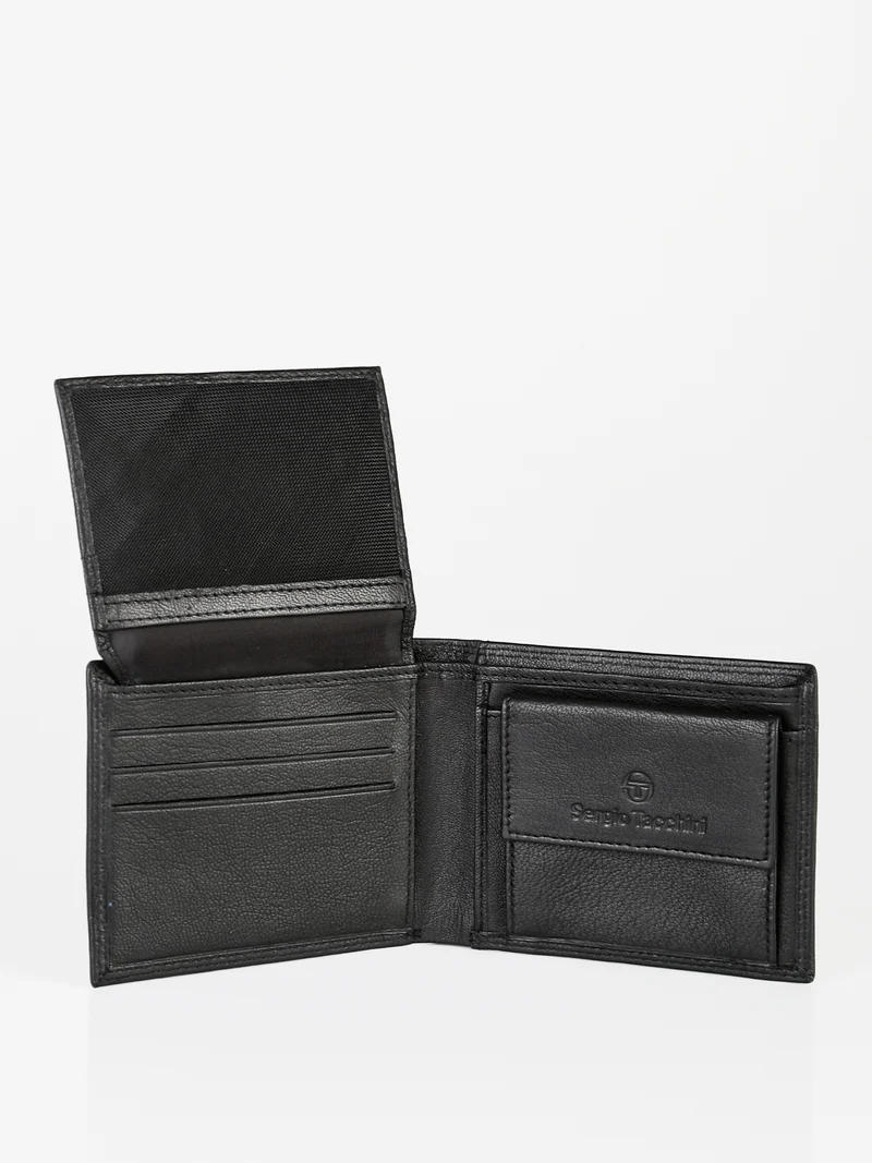 Portafoglio in pelle mini da uomo - nero