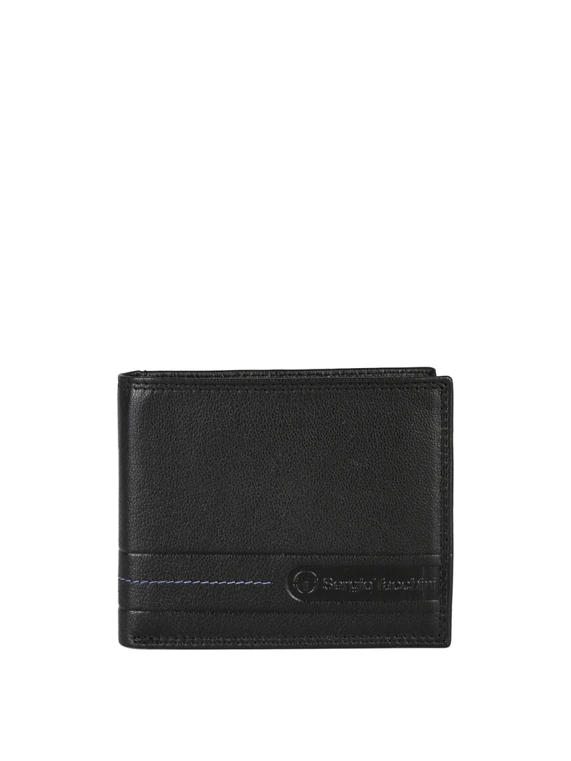 Portafoglio in pelle mini da uomo - nero